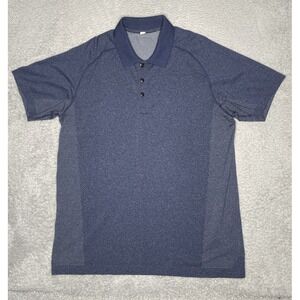 Lululemon Shirt Mens XL Blue Polo Metal Vent‎ Tech Performance Stretch Golf
